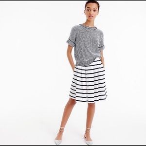 J. CREW White Navy Blue Stripe Nautical Skirt
